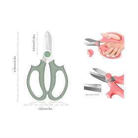 Leize Flower Scissors green slender shears shown for garden pruning tasks.