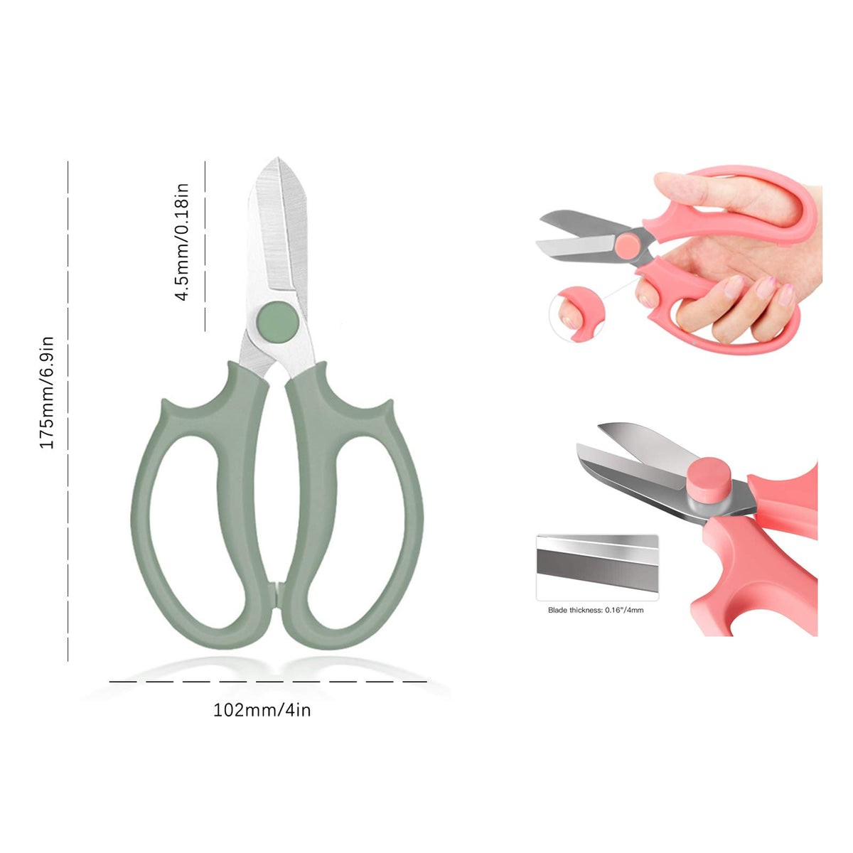 Leize Flower Scissors high-carbon steel blade enables sharp, durable pruning.