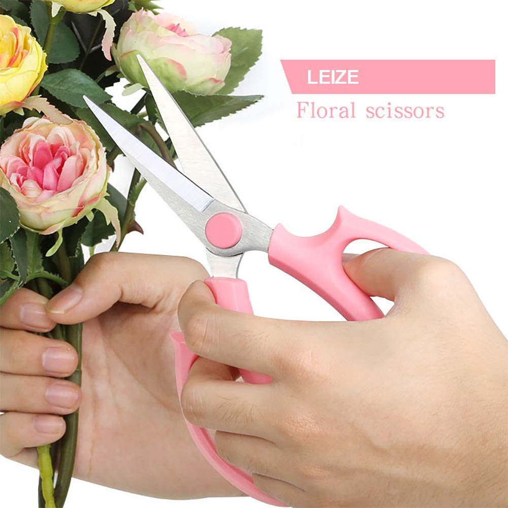 Leize in-use garden scene pruning flowers, branches, and leaves