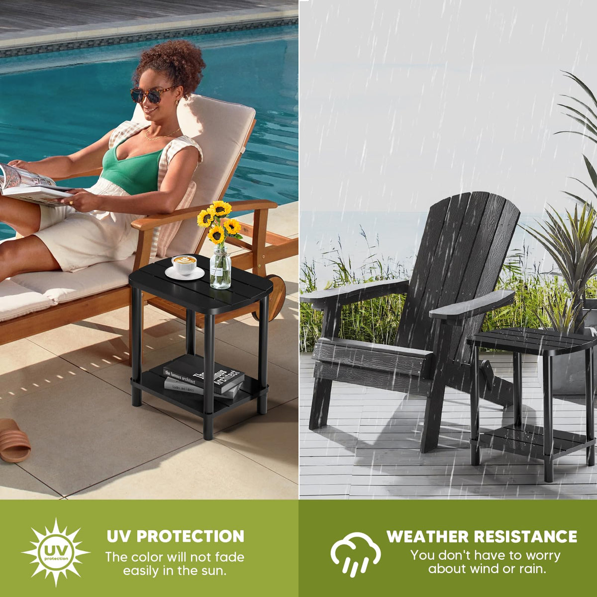 LEJANEOYE easy-clean bamboo table, wipe with soap and water.