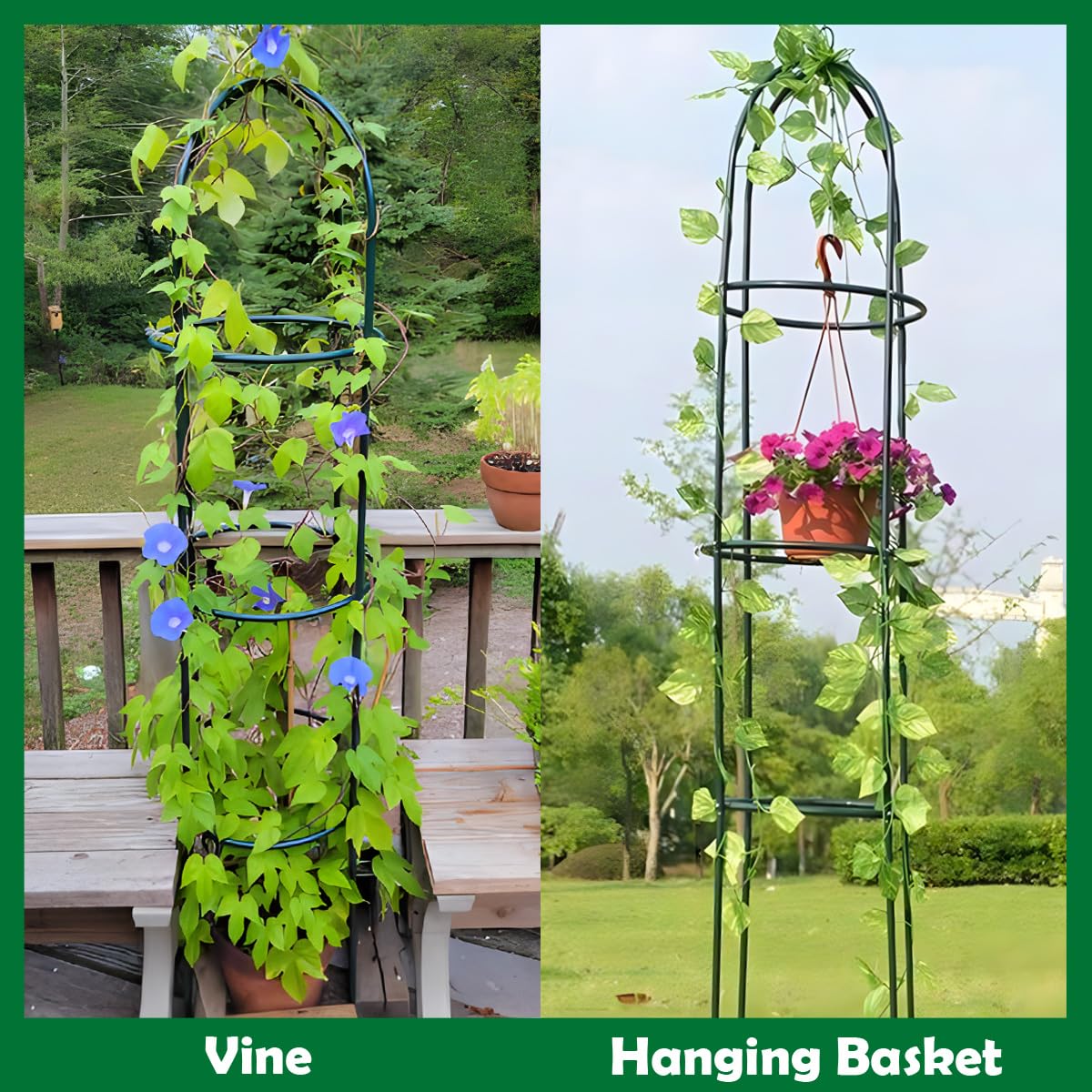 Elegant garden focal point adds height and charm to your outdoor space.