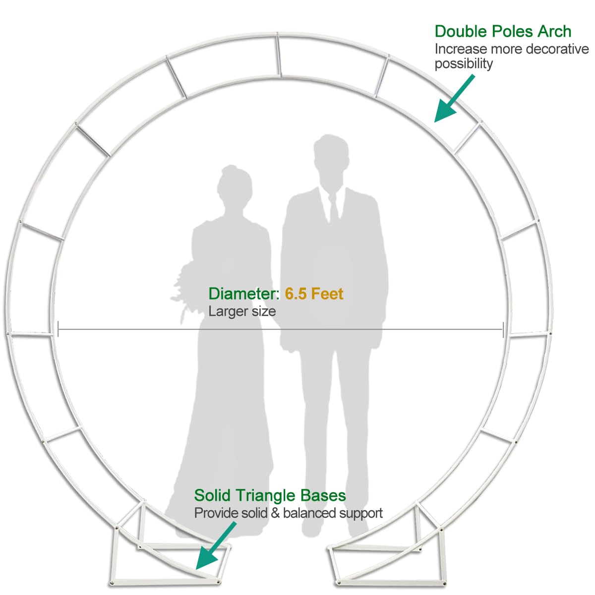 LeJoy Garden double round arch stand providing sturdy support for event decorations