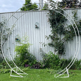 LeJoy Garden white metal arch adds versatile elegance for indoor or outdoor events