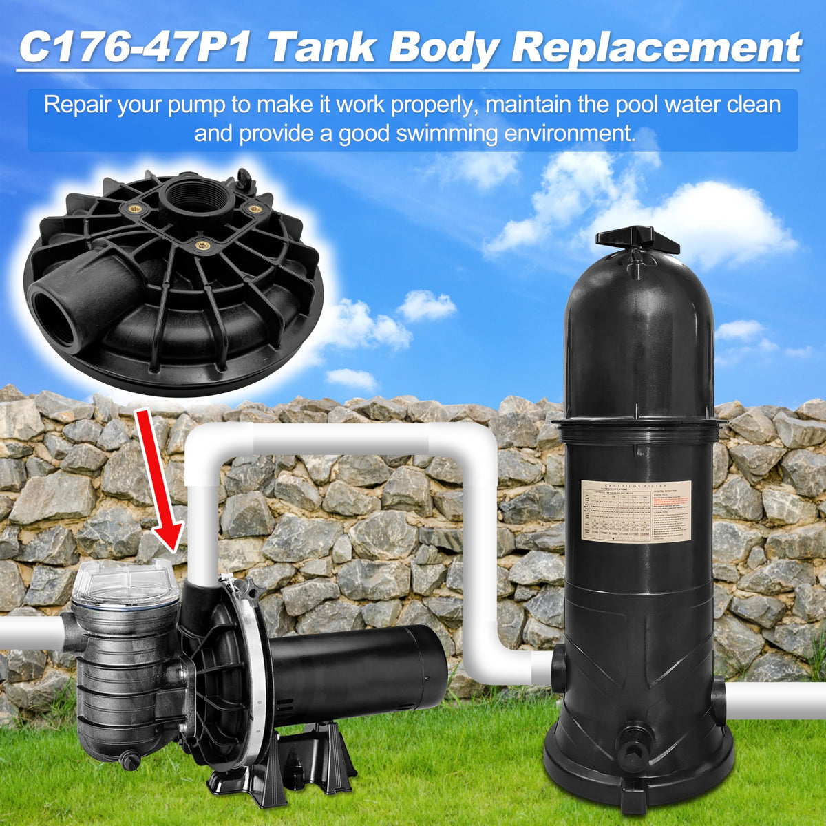 LEJUN C176-47P1 drain plug; easy water removal before service