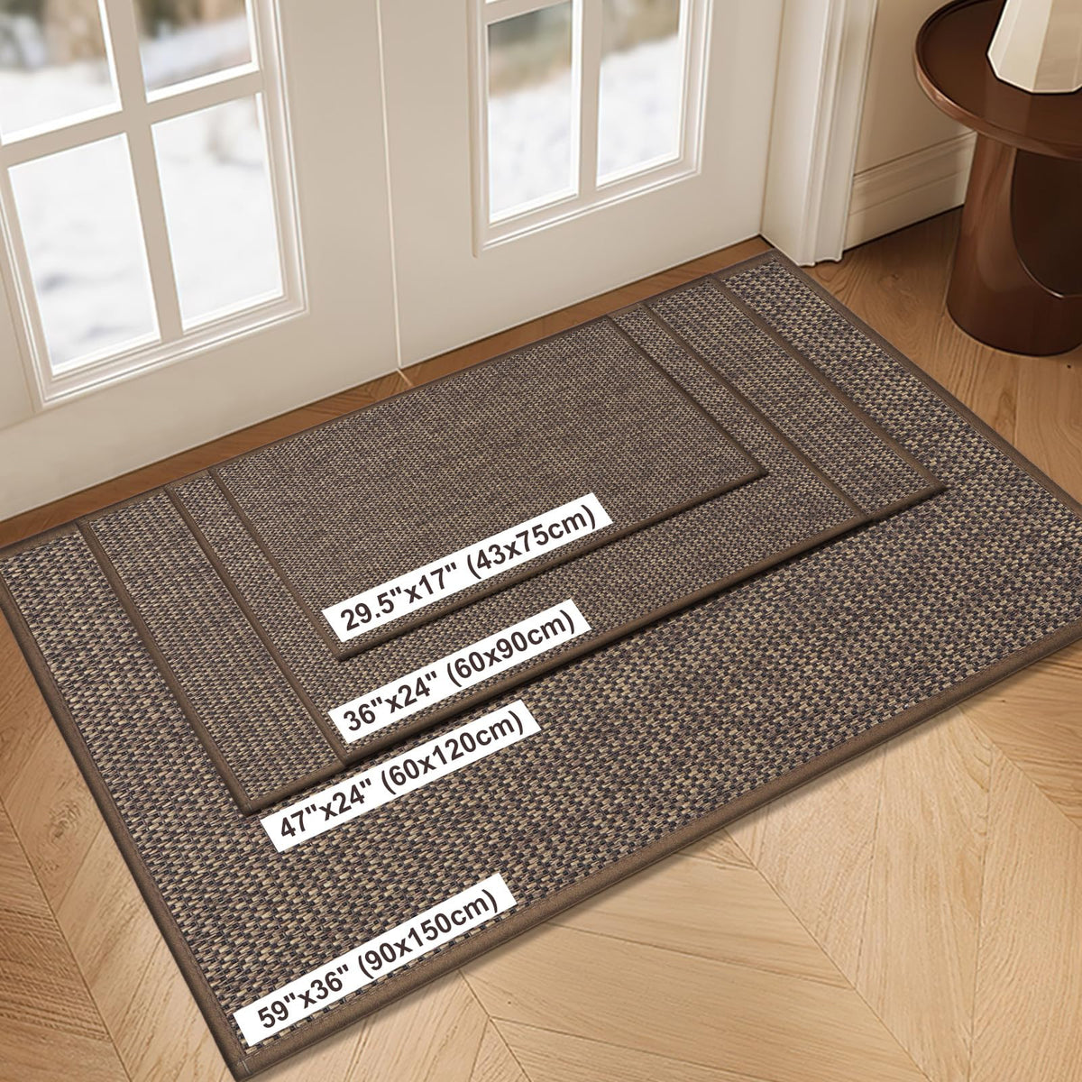 LEKEEPGO door mat 24x47 absorbent pile closeup shows soft, odorless fibers.