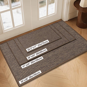 LEKEEPGO door mat 24x47 absorbent pile closeup shows soft, odorless fibers.