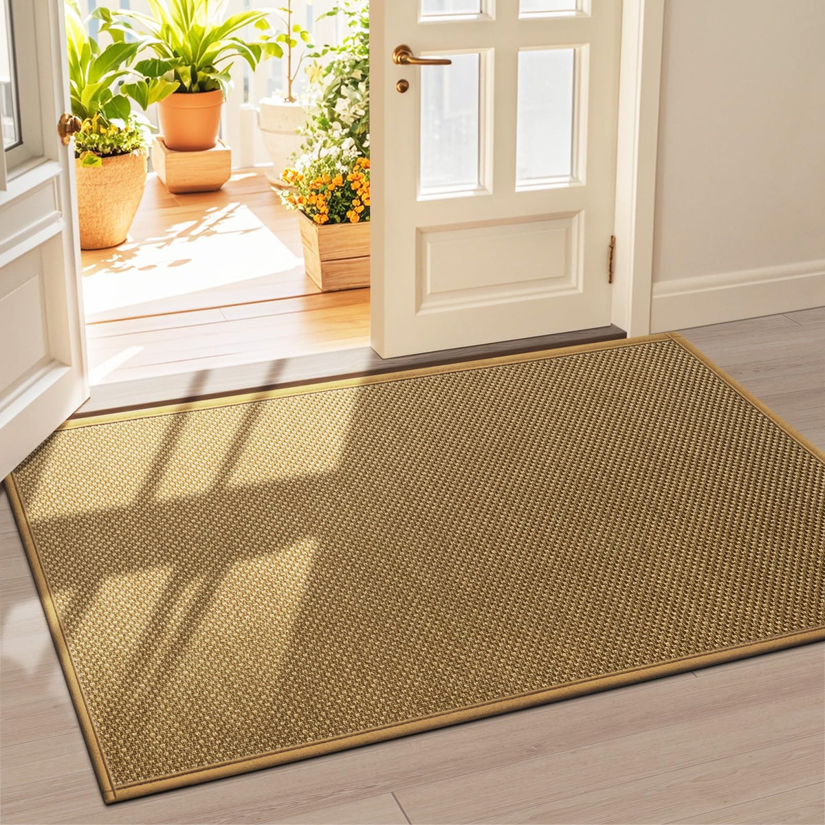 LEKEEPGO door mat 36x59 front view shows a sturdy, low-profile entry surface.