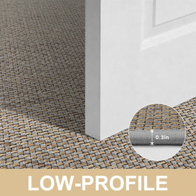 LEKEEPGO grey entry mat complements modern home decor.