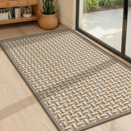 LEKEEPGO door mat indoor entrance 24x36 with absorbent fibers catching moisture and dirt