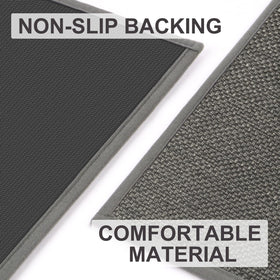 LEKEEPGO gray low-profile mat fits under doors without curling.