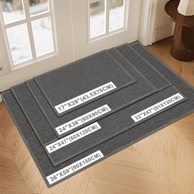 LEKEEPGO non-slip rubber backing keeps the mat in place on indoor floors.