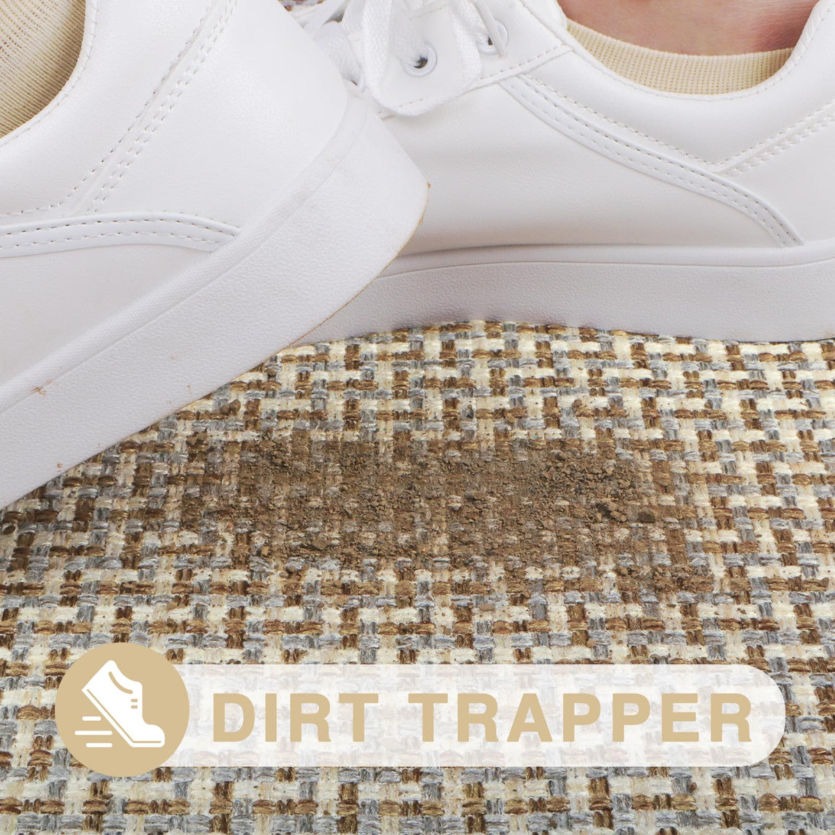 LEKEEPGO low-profile door mat fits under doors without curling