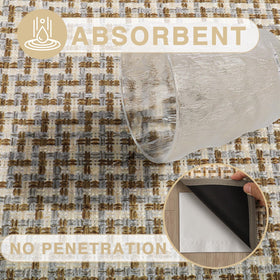 LEKEEPGO non-slip rubber backing keeps the rug in place on smooth floors