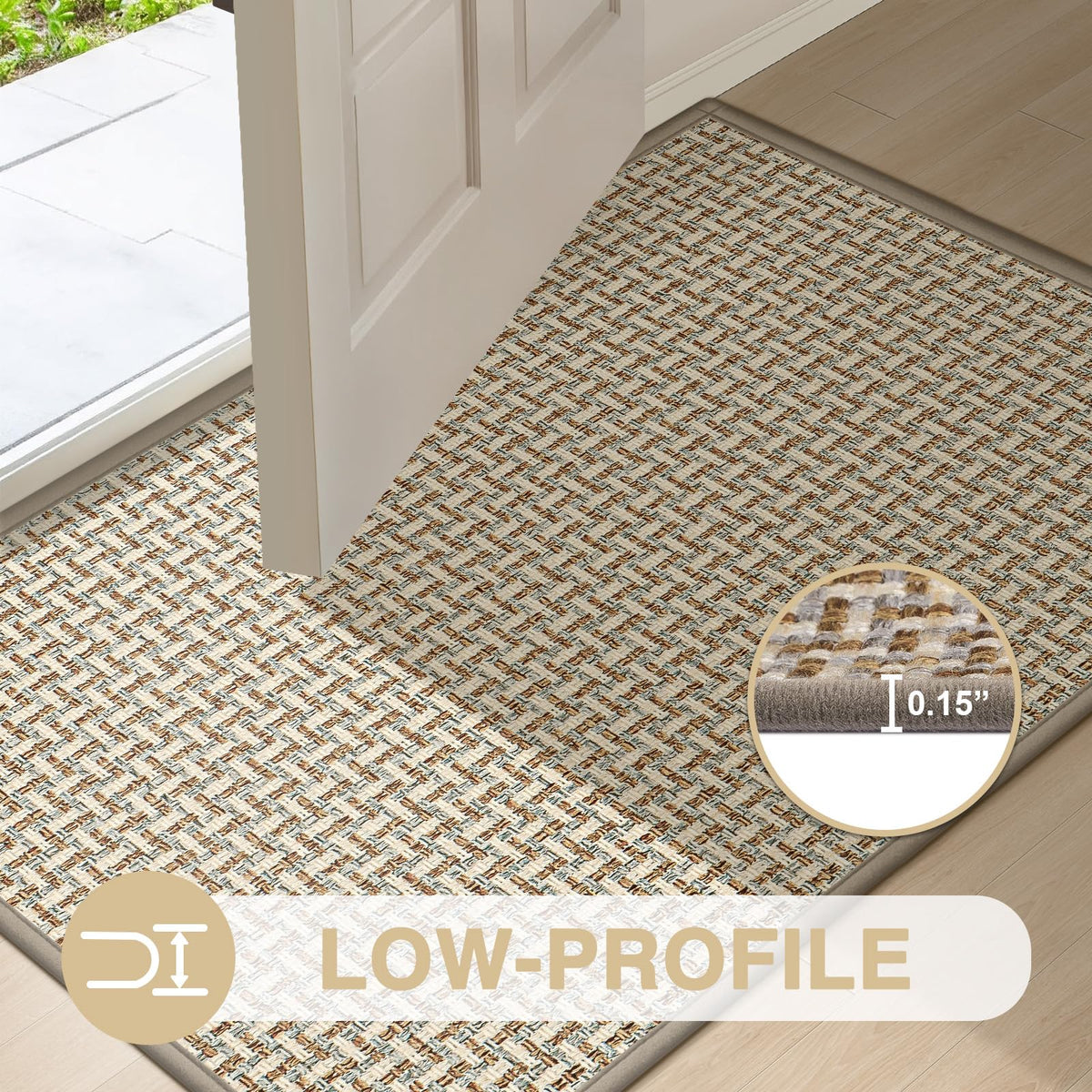 LEKEEPGO washable floor mat is easy to shake, vacuum, or machine wash