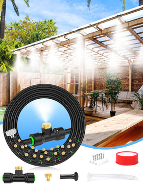Lekit outdoor misting 63ft kit with wide spray coverage for cooling patios.