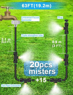 Lekit PU tubing with filter keeps mist clean and unobstructed.