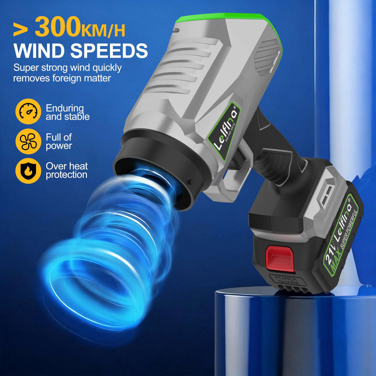 Lelflna feather-light 2.8 lb design reduces fatigue during use.