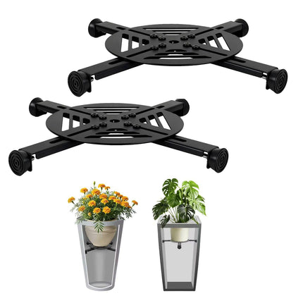 LEMEWEL adjustable plant riser 14-18 inch in use, supports heavy pots