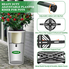 LEMEWEL plant riser close-up showing protective rubber feet