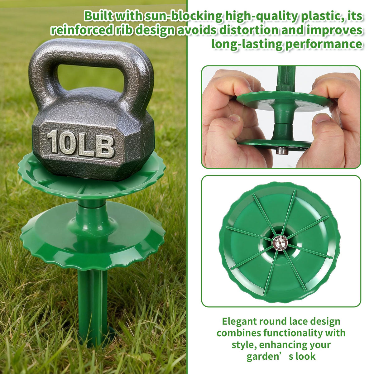 LEMEWEL double-disk rotating stake prevents hose tangles during watering