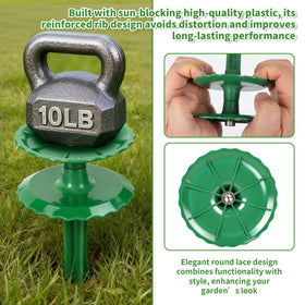 LEMEWEL double-disk rotating stake prevents hose tangles during watering