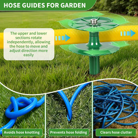 LEMewell rotating double-disk stake enables smooth hose movement to prevent tangles.