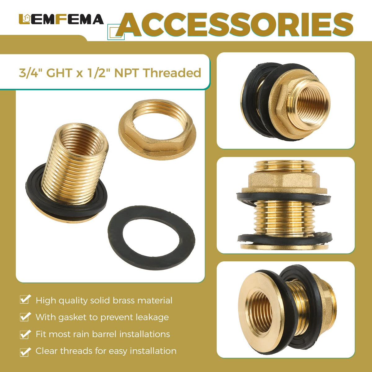Lemfema 14-inch hose section showing flexible, weather-resistant tubing