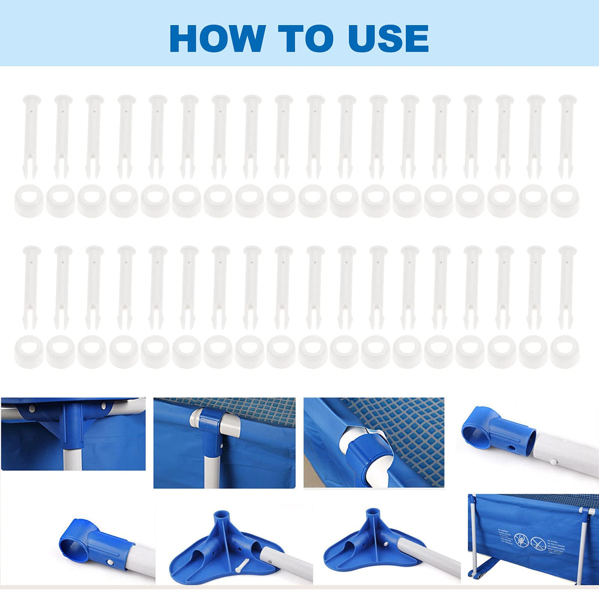Lemfema 36pcs pool seals protect metal frame pools from leaks.