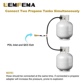 Lemfema POL female outlet hose for portable heaters and fire pits.