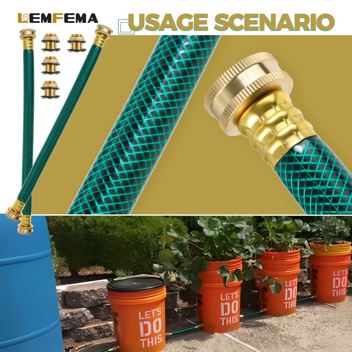 Lemfema rainwater irrigation setup enables garden watering from collected water