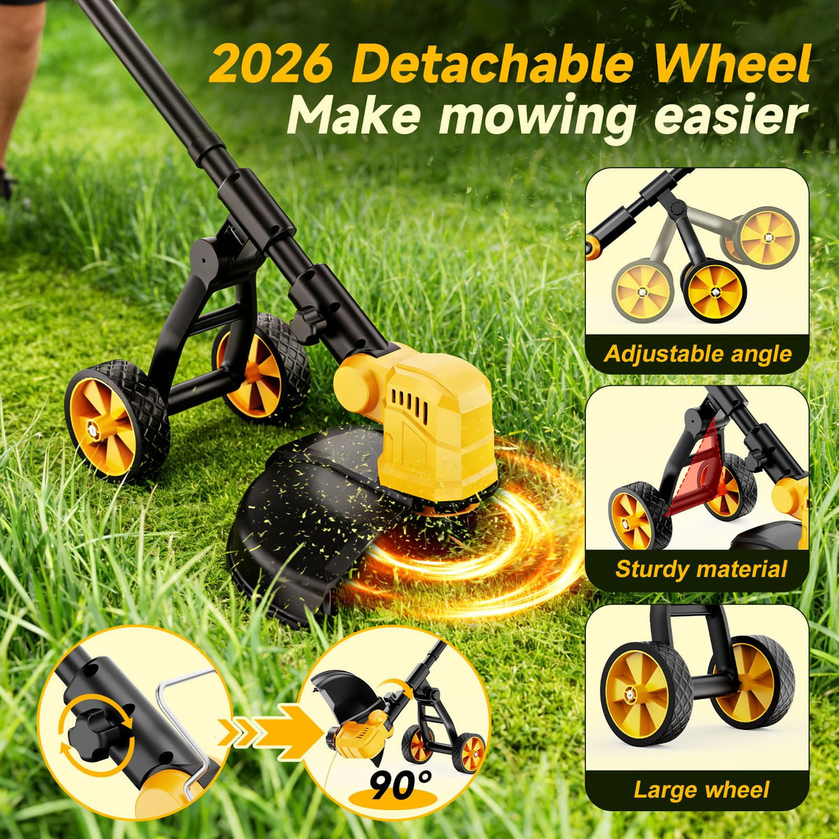 Lemolifys 14-inch cutting path covers more ground per pass