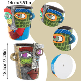 LemonRoad face pot detail with color splash—perfect for sunny balconies