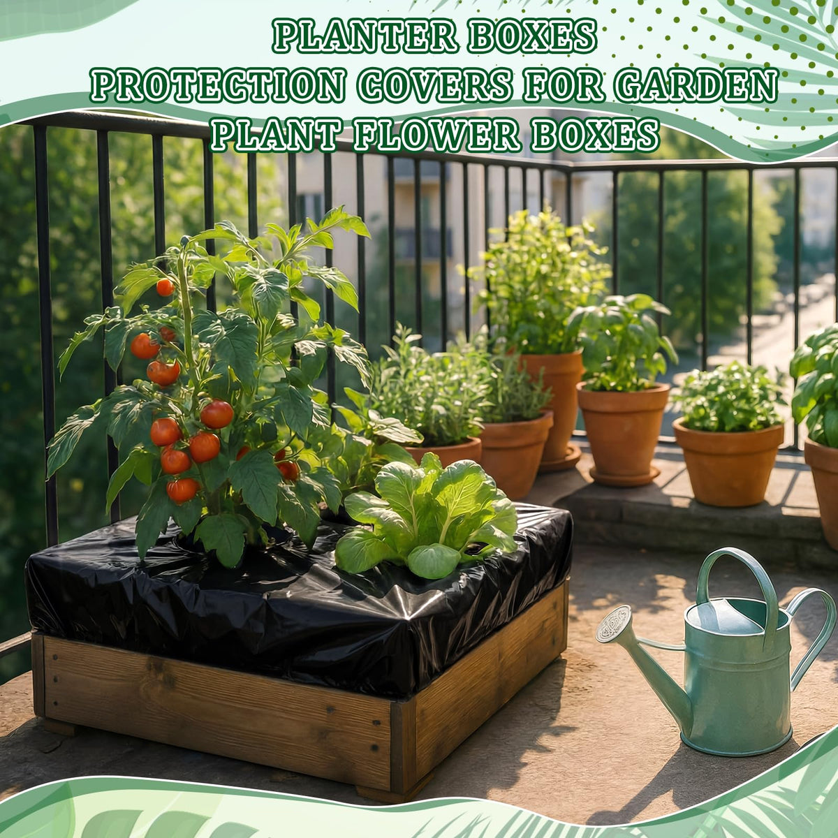 LemonRoad planter box cover demonstrates snug fit for 29 x 13.5 inch planters.