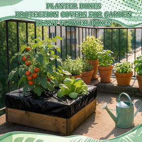 LemonRoad planter box cover demonstrates snug fit for 29 x 13.5 inch planters.