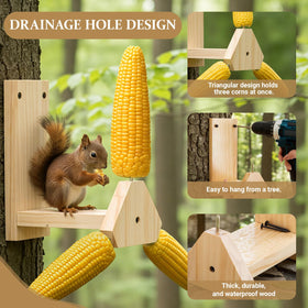 LemonRoad Squirrel Feeder balanced design keeps corn cobs secure during feeding