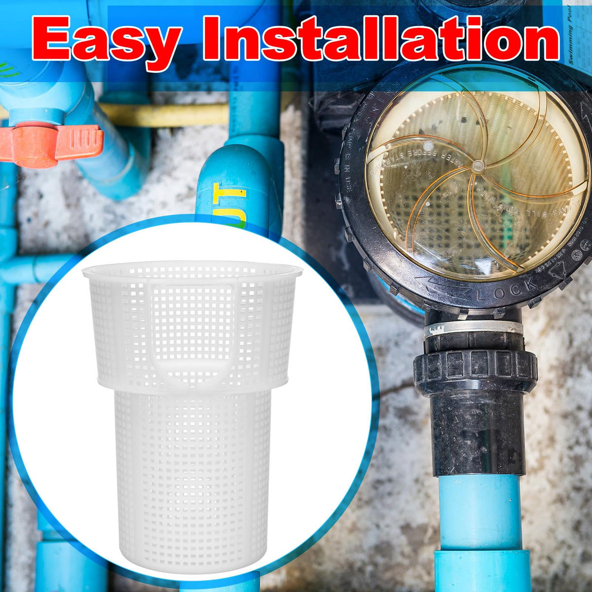 LemonRoad white skimmer basket highlighting durable construction and clean look
