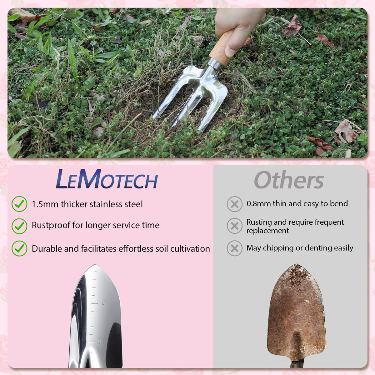 LeMotech gardening gloves shield hands while you work
