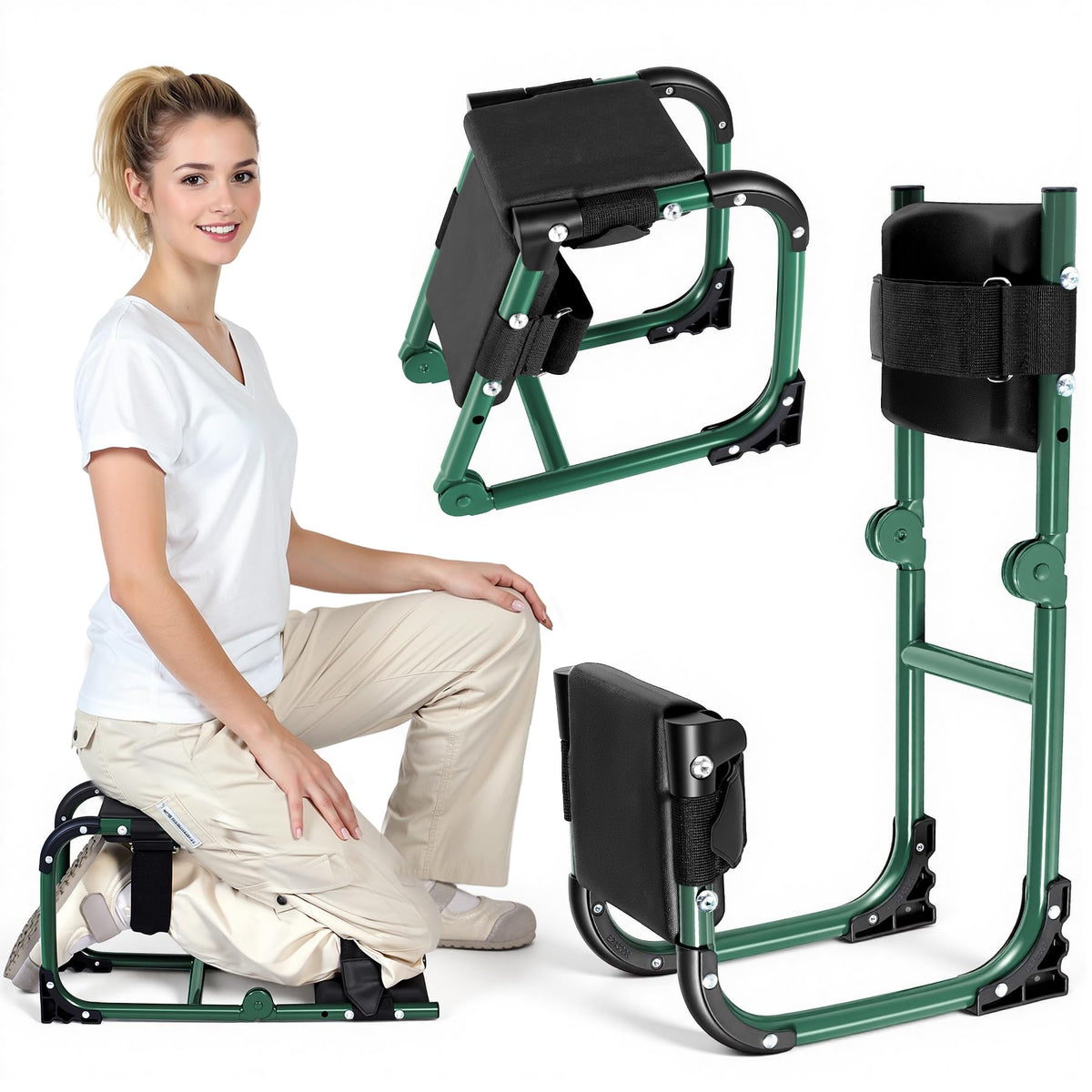 LemZodo garden kneeler seat folded for easy carry during gardening tasks