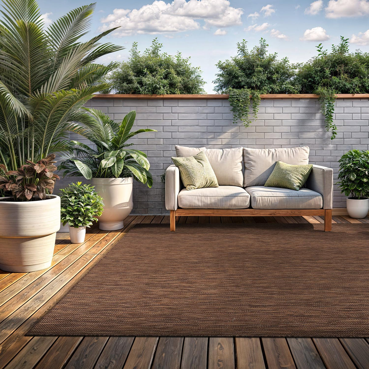 Lena Rug 5x7 indoor outdoor rug in gold brown, versatile for living rooms