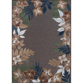 Lena Rug border floral detail close-up showing pattern and color depth