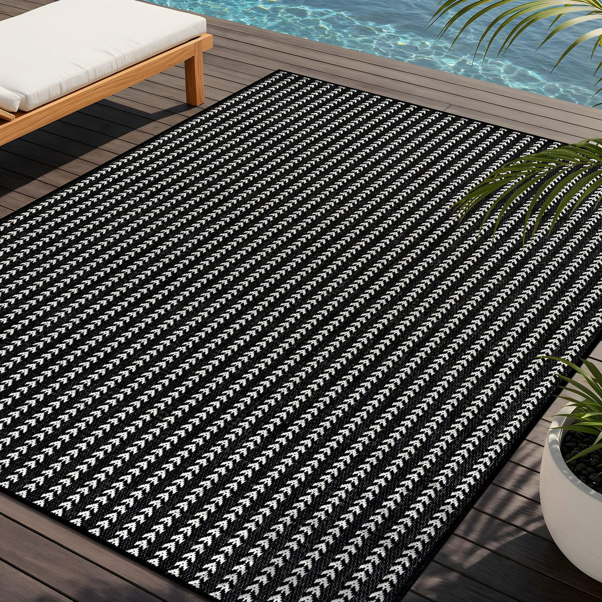 Lena Rug easy-clean design supports hose washing and quick drying.