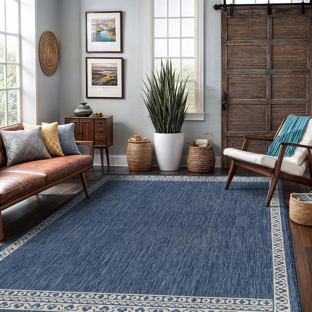 Lena Rug easy-clean surface cleans with a hose or mild detergent.