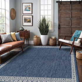 Lena Rug easy-clean surface cleans with a hose or mild detergent.