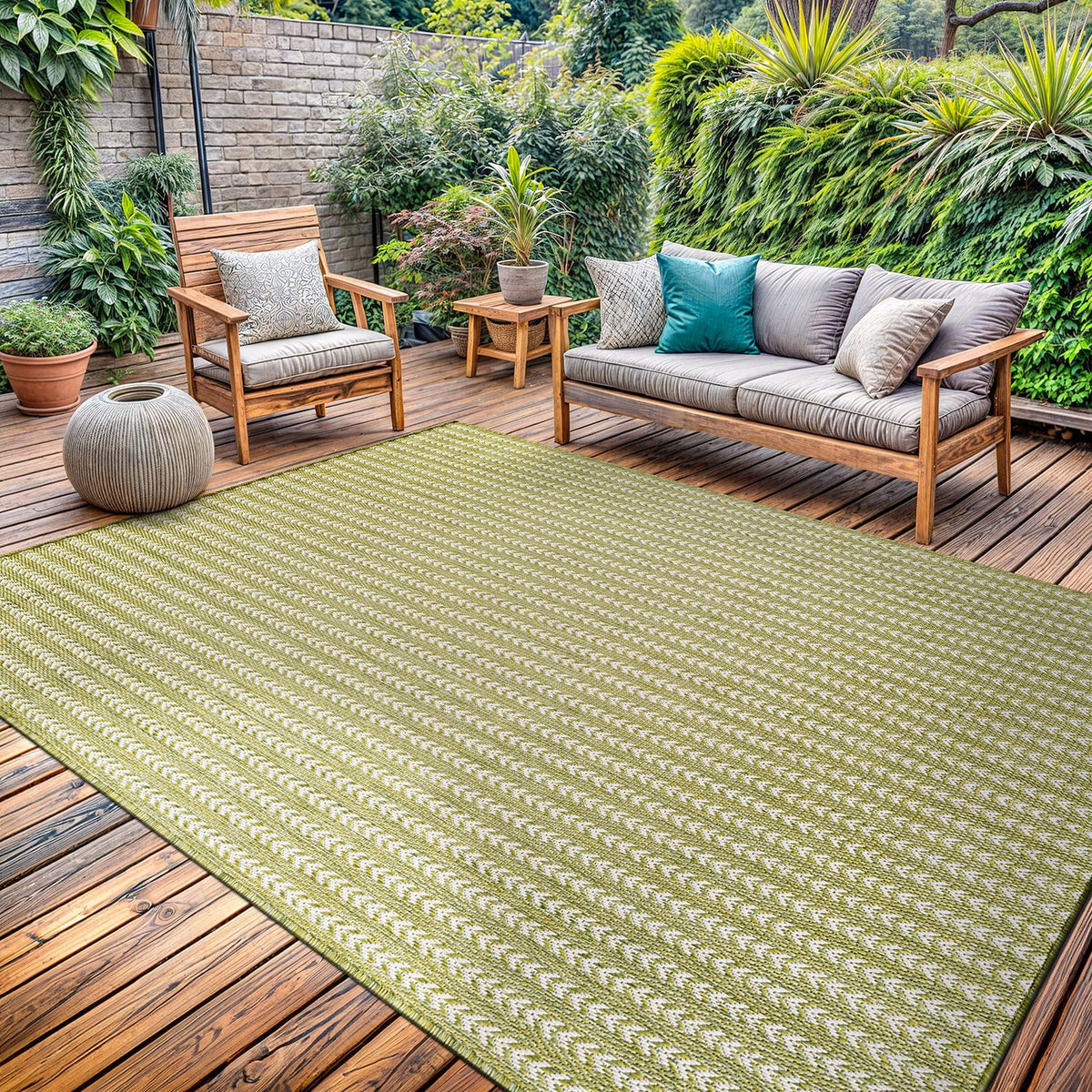 Lena Rug easy care rug is hose washable for quick cleanups.