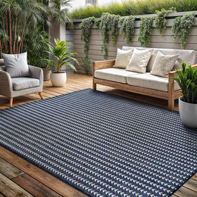 Lena Rug Flat-Weave Patio Rug; fits under furniture with a sleek look