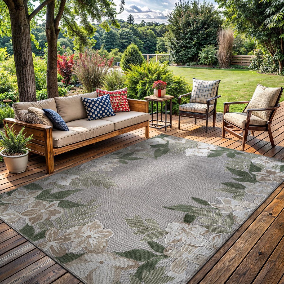 Lena Rug indoor-outdoor mat withstands high traffic areas.