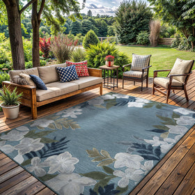 Lena Rug living room setup with rug on wood floor for cozy indoor style