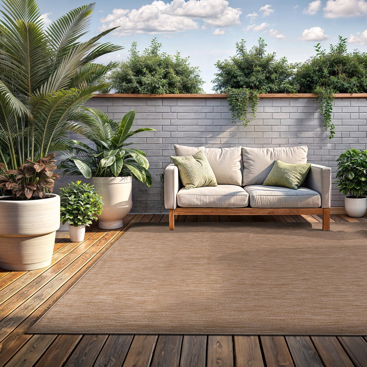 Lena Rug modern solid beige jute-inspired rug for indoor spaces.