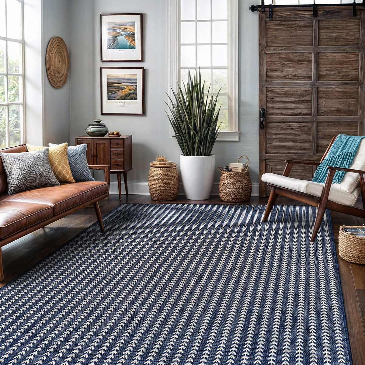 Lena Rug 6x9 Outdoor Rug for Deck and Porch; weather-ready and durable