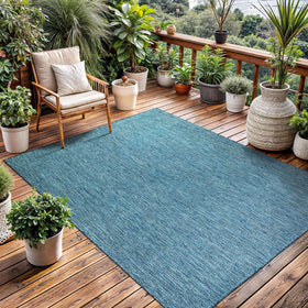 Lena Rug aqua blue indoor-outdoor rug for versatile spaces and easy cleaning